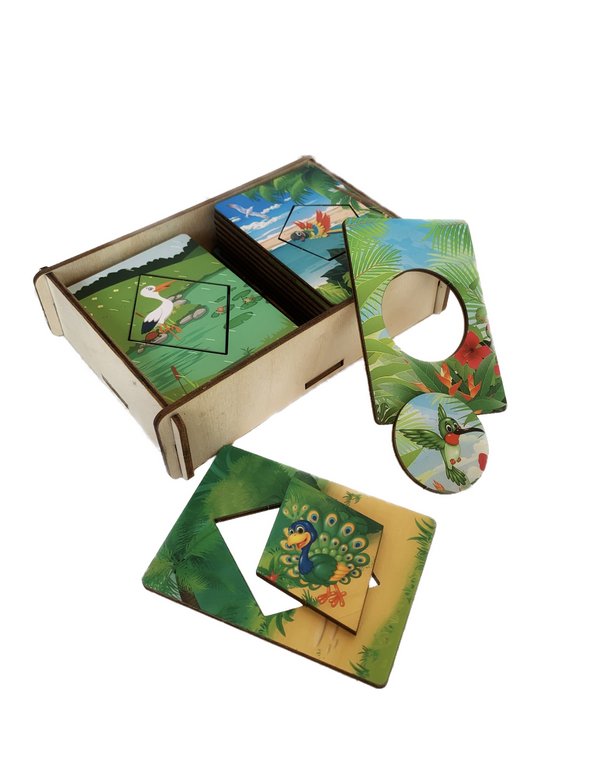 Игра обучающая  Формы Доски Сегена "Птицы" (дерево) Сибирские Игрушки