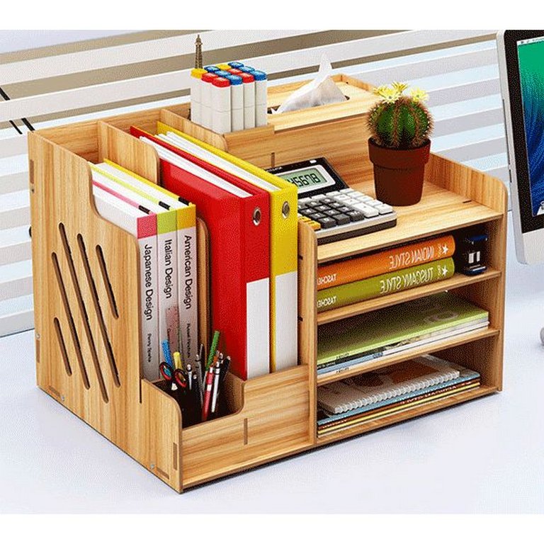 Подставка наст д/канц. принадлеж. deVENTE "Mega" 9 отд. МДФ, сосна