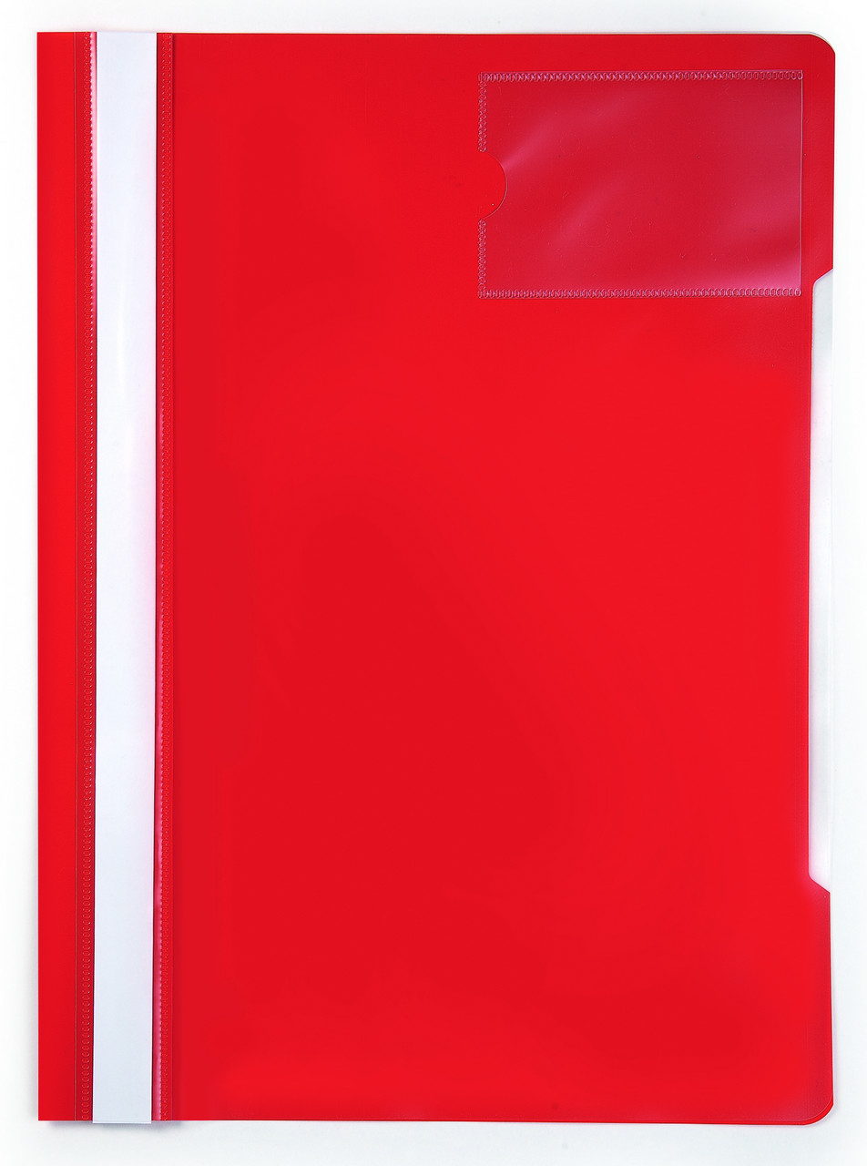 Папка-скоросшиватель А4 пластик (0,12/0,16 мм) с отд. для визиток, цвета в ассортименте Бюрократ