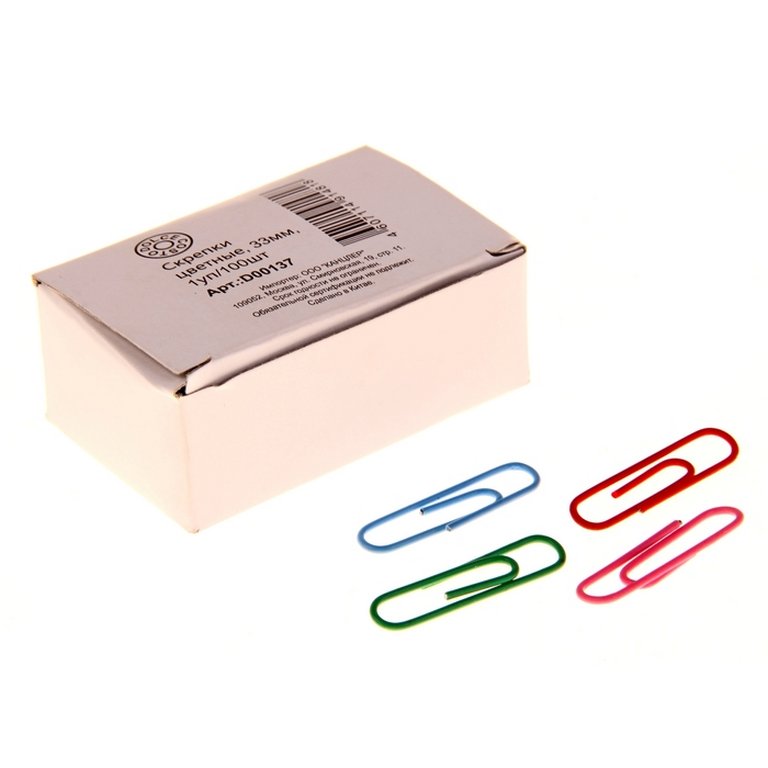 Скрепки 33 мм 100 шт/уп цветные DOLCE COSTO