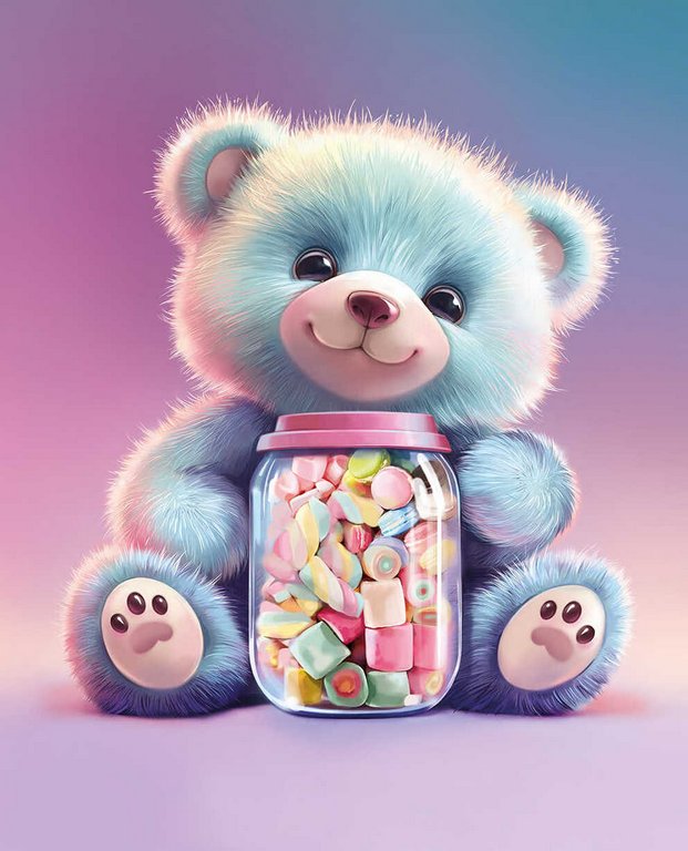 Алмазная мозаика 20*25см "Мармеладный мишка" Феникс+