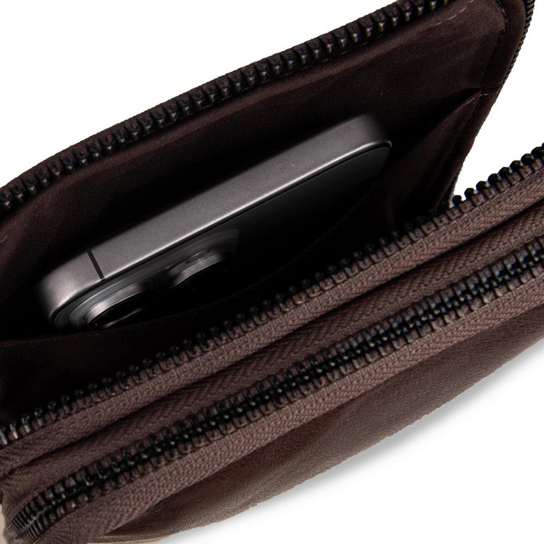 Сумка женская Dr.Koffer 13*20*3 см, нат. кожа, коричневая через плечо