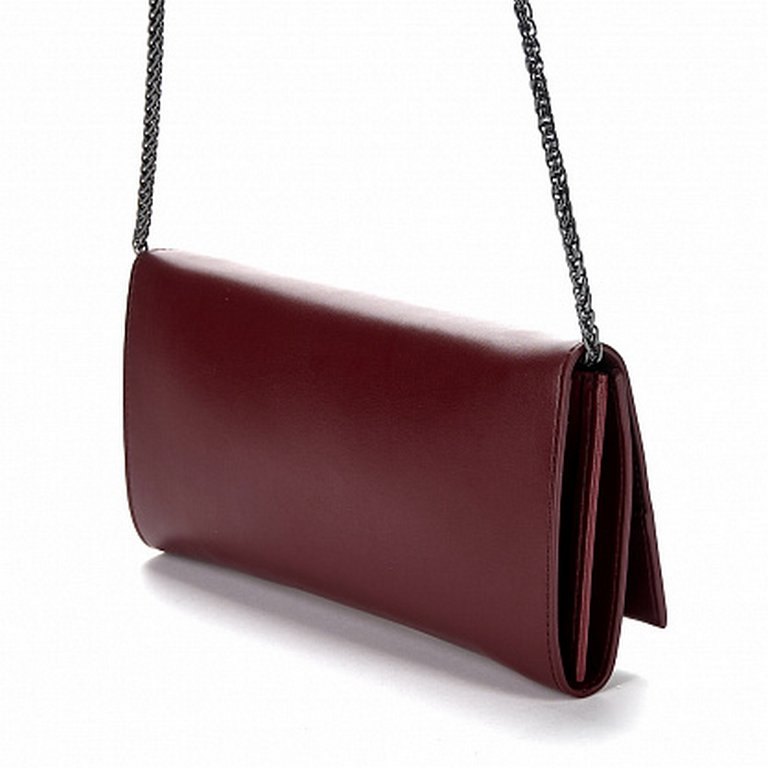 Сумка женская-клатч Jane's Story бургунди, нат. кожа
