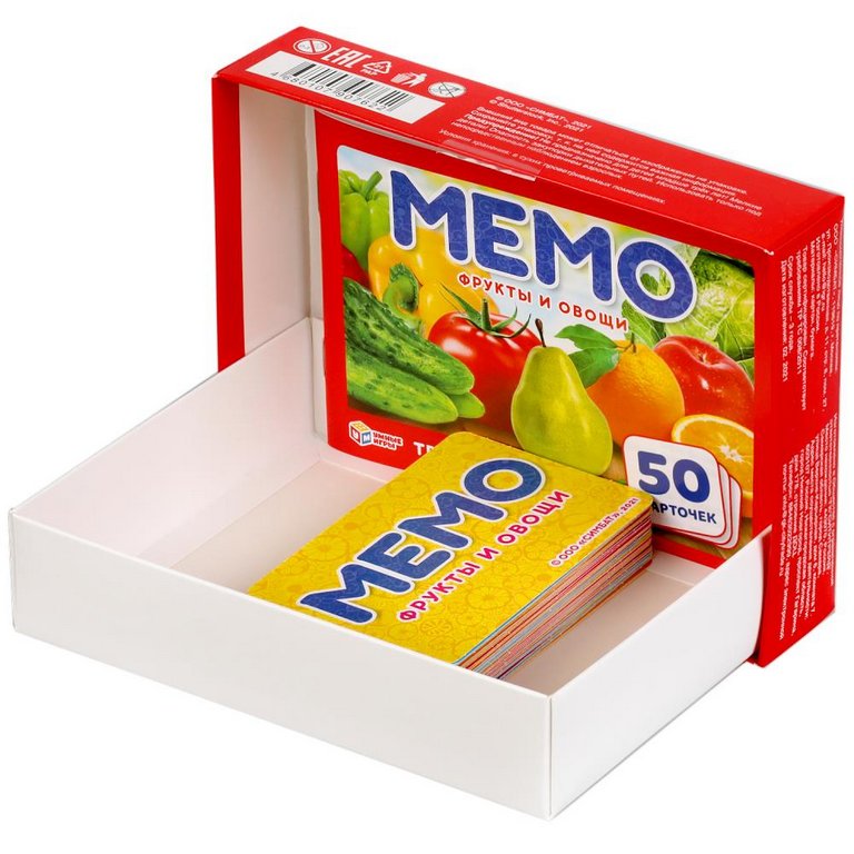 Игра настольная  Мемо "Фрукты и овощи" Умные игры