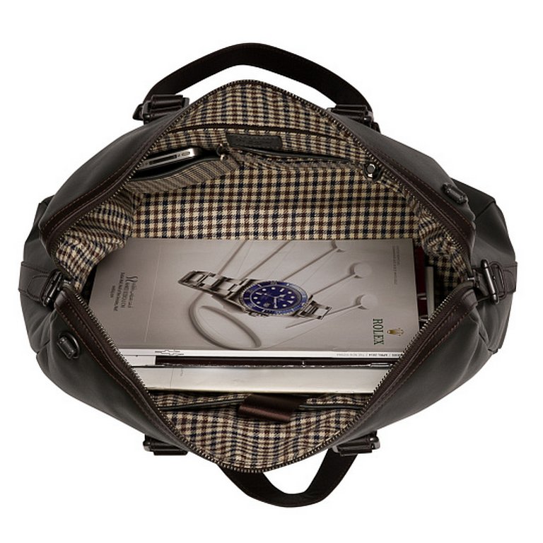 Сумка для документов Dr.Koffer, нат. кожа, серая