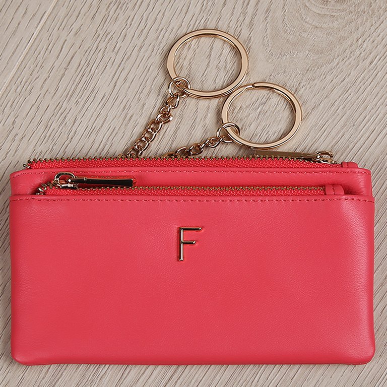 Портмоне FABRETTI женское, нат. кожа, 13,5*9,5*2,5 см, коралловый