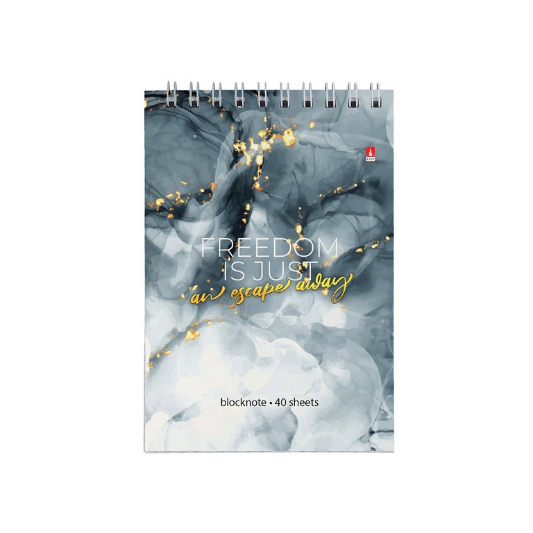 Блокнот А6  40л.,  94*132 мм,  на гребне Альт "МРАМОР" 5 видов