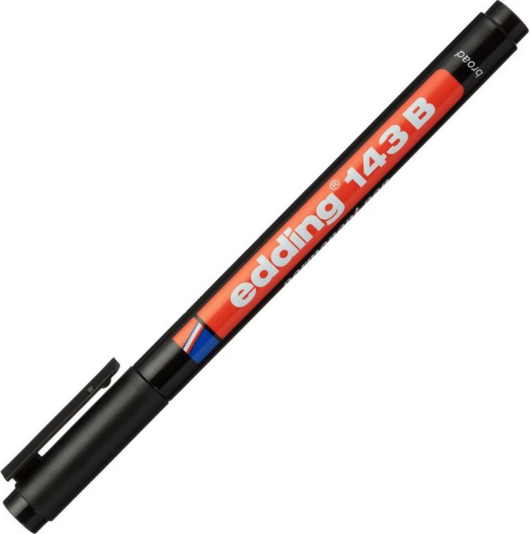 Маркер для прозрачных пленок 1-3мм Edding 143 перманентный черный