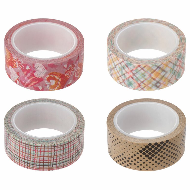 Скотч декоративный 1,5см*5м рисовая бумага (ассорти) ОСТРОВ СОКРОВИЩ