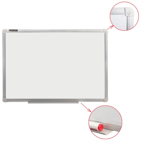 Доска маркерная 1000*1500 мм (магнит) Brauberg "Стандарт" с лотком, алюм. рама, лаковое покрытие