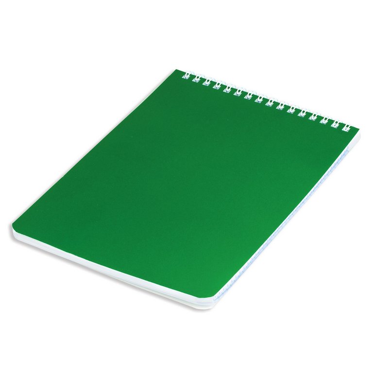 Блокнот А5  60л., 148*210 мм, на гребне BRAUBERG "Зеленый" клетка