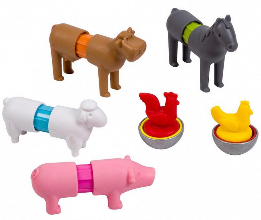 Конструктор магнитный "Мой первый набор животных фермы" 16 дет., Bondibon, арт. SMX 221.