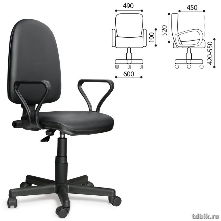Кресло оператора Престиж (кож. зам, черное)
