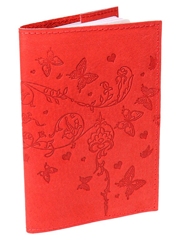 Обложка для паспорта MILAND "Вдохновение" нат. кожа, красная