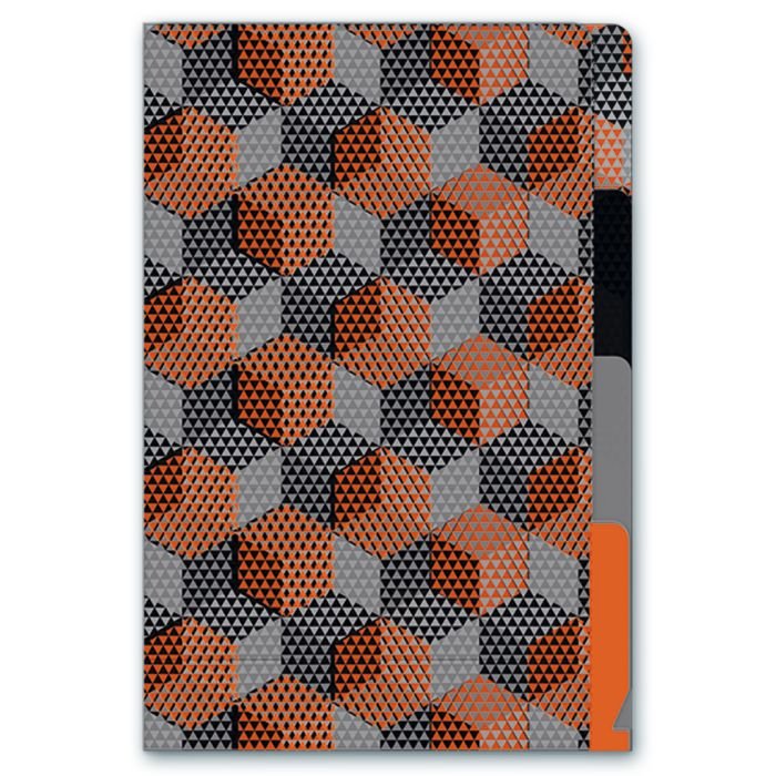 Папка-уголок A6 пластик 3 отделения "РОМБЫ"