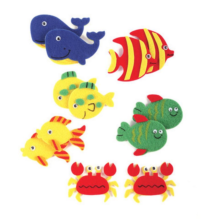 Наклейки из фетра "Рыбки" 12шт/уп. ОСТРОВ СОКРОВИЩ