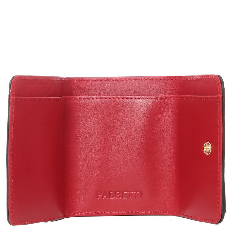 Портмоне FABRETTI женское, нат. кожа,  9,5х7х3 см, красный