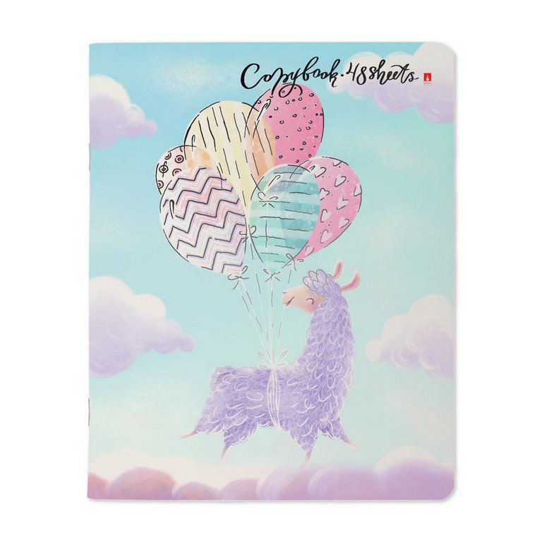 Тетрадь 48 лист кл. А5 на скрепке "ЛАВАНДОВЫЕ ЛАМЫ"