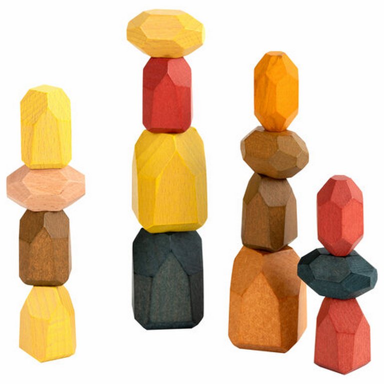 Игра  "Башня Туми Иши" 15 цветных деревянных камней, ЗОЛОТАЯ СКАЗКА