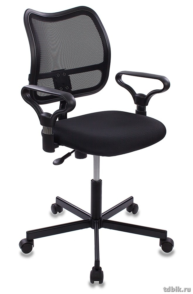 Кресло оператора Бюрократ CH-799M/TW-11 (спинка сетка, сиденье ткань, крестовина металл, цв. Черный)