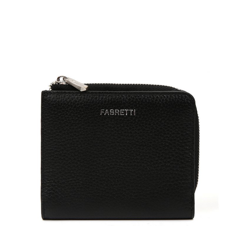 Портмоне FABRETTI женское, нат. кожа, 11*10*3см, черный