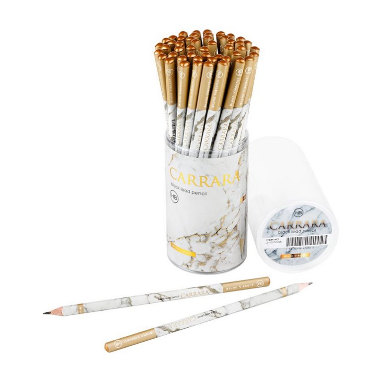 Карандаш ч/г HB с рис. трехгранный Bruno Visconti Carrara "White"