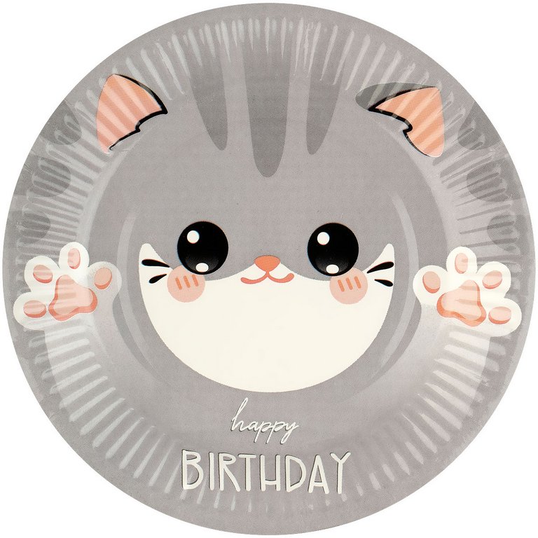 Тарелка картон d180  6 шт/уп "Kitten" MESHU