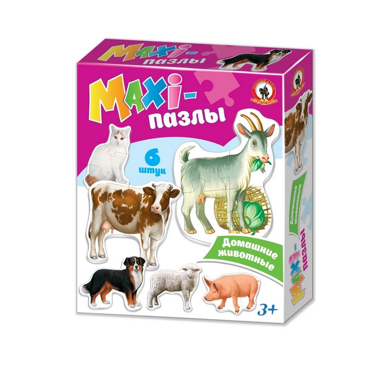 Пазлы MAXI  18 дет. "Домашние животные" Русский стиль