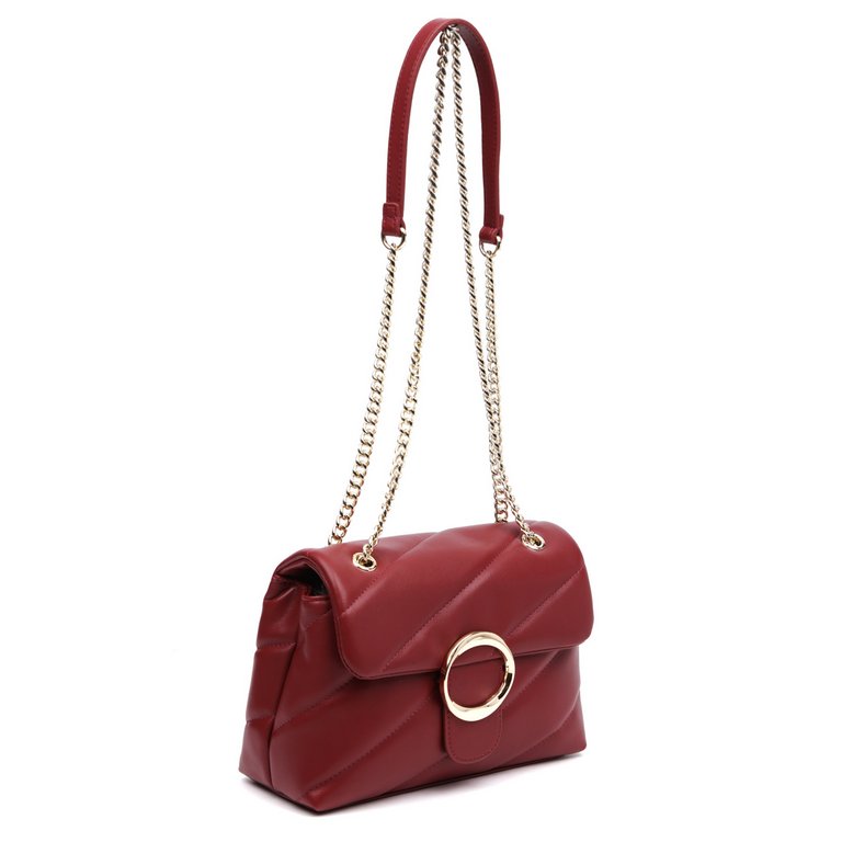 Сумка женская FABRETTI 23х16х10 см, нат. кожа, бордовый