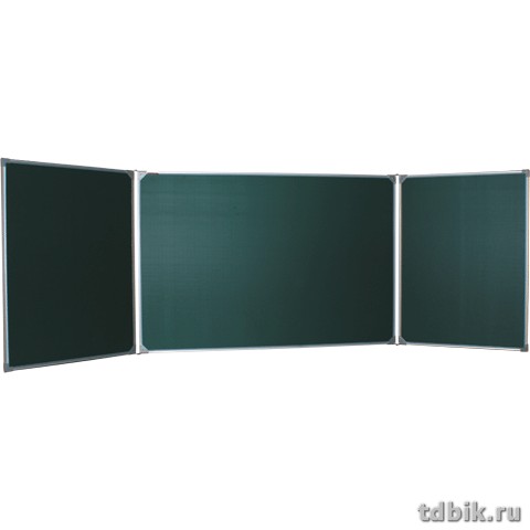 Доска 3-х элементная меловая 1000*1500/3000 мм, 2-створчатая магнитная зеленая BOARDSYS