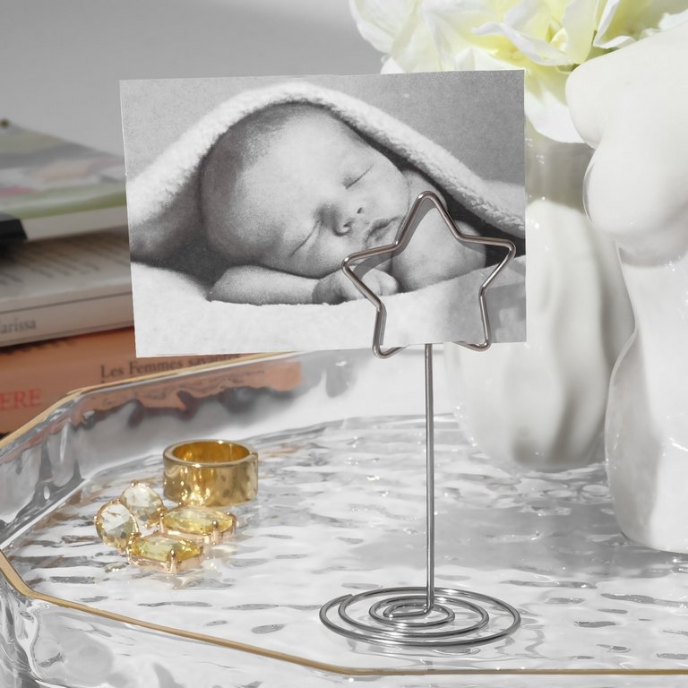 Мемо-клип  "Звезда" цв. серебро