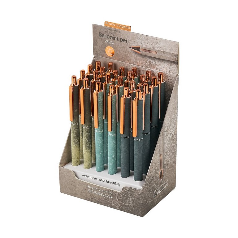 Ручка шариковая авт. Bruno Visconti "Stone" 0,5 мм синяя (стерж.108мм, линия 0,38мм) игольч.