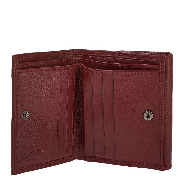 Портмоне Dr.Koffer 12*10 см нат. кожа, бордовый