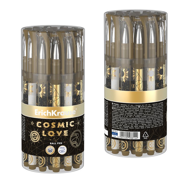 Ручка шариковая с рис. ErichKrause Magic Sky Stick, 0,7мм синяя (линия 0,35мм)