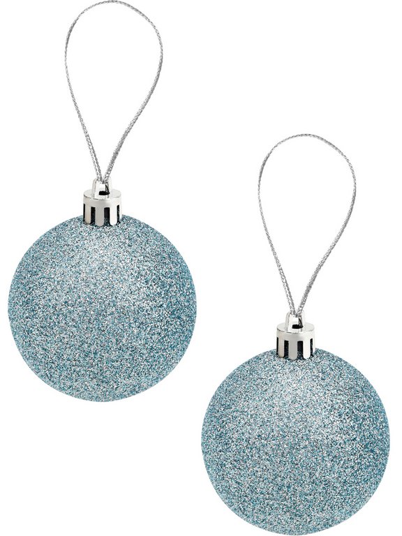 Набор шаров  цвет голубой 60 мм 12 шт "Метель" (ассорти)