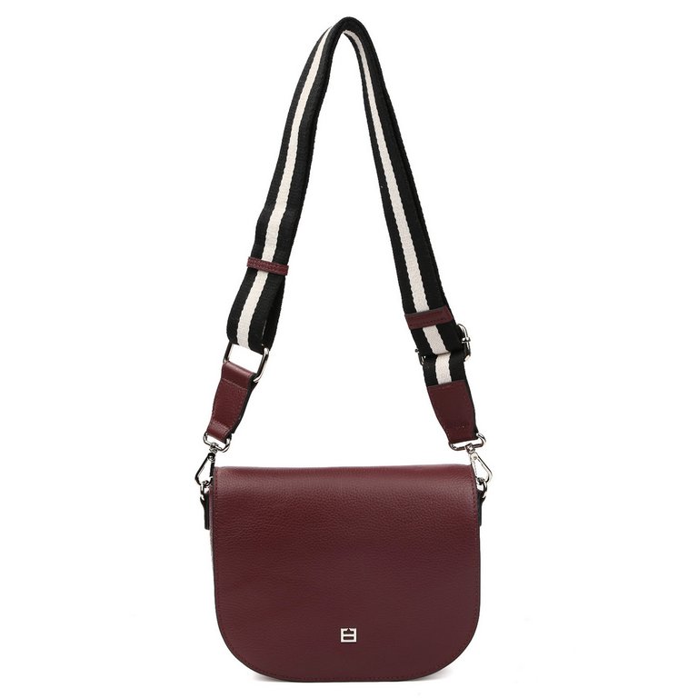 Сумка женская FABRETTI 20х16х6 см, нат. кожа, бордовый