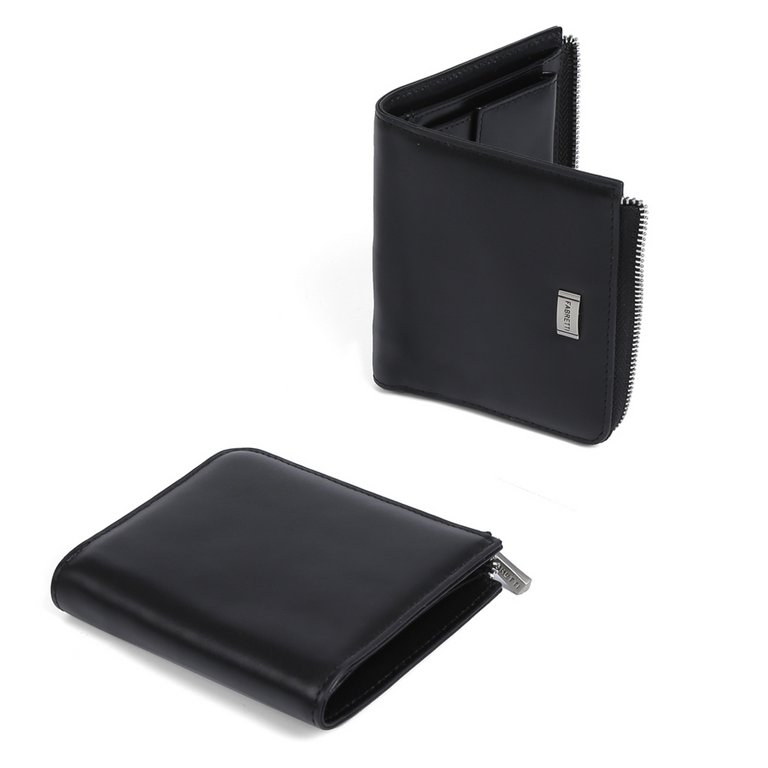 Портмоне FABRETTI женское, нат. кожа, 11,5*10,5*2,5см, черный