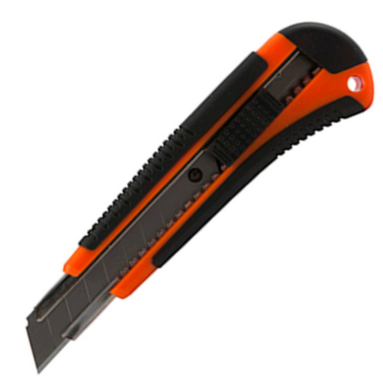 Нож канцеляр. шир. 1,8 см, метал. направ. резиновые вставки Lamark