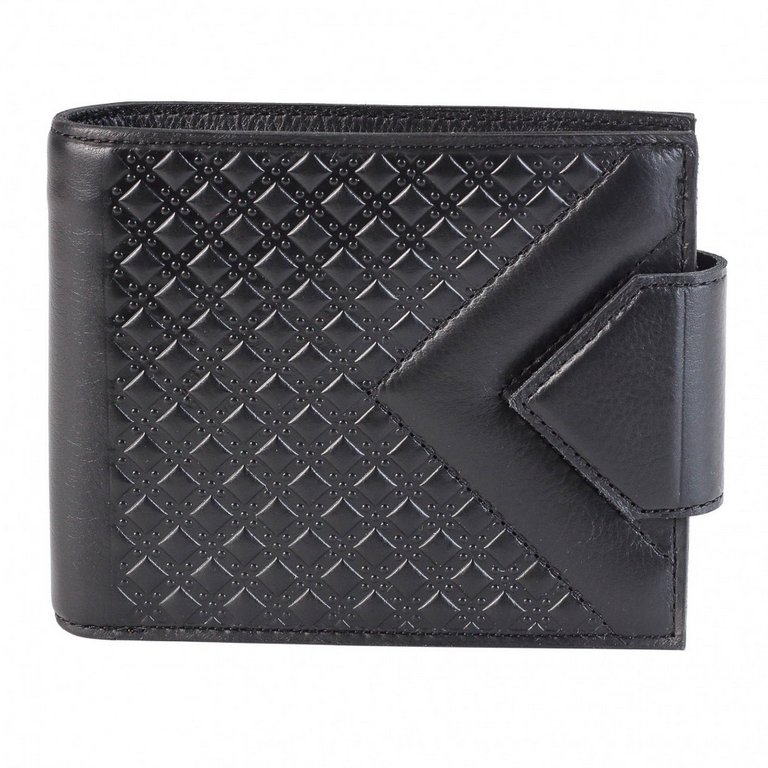 Портмоне Макей 12*9,7см, нат. кожа, цв. черный