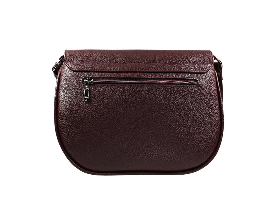 Сумка женская  D.Morelli, нат. кожа, бордовая, средняя, 25,5*22*7 см