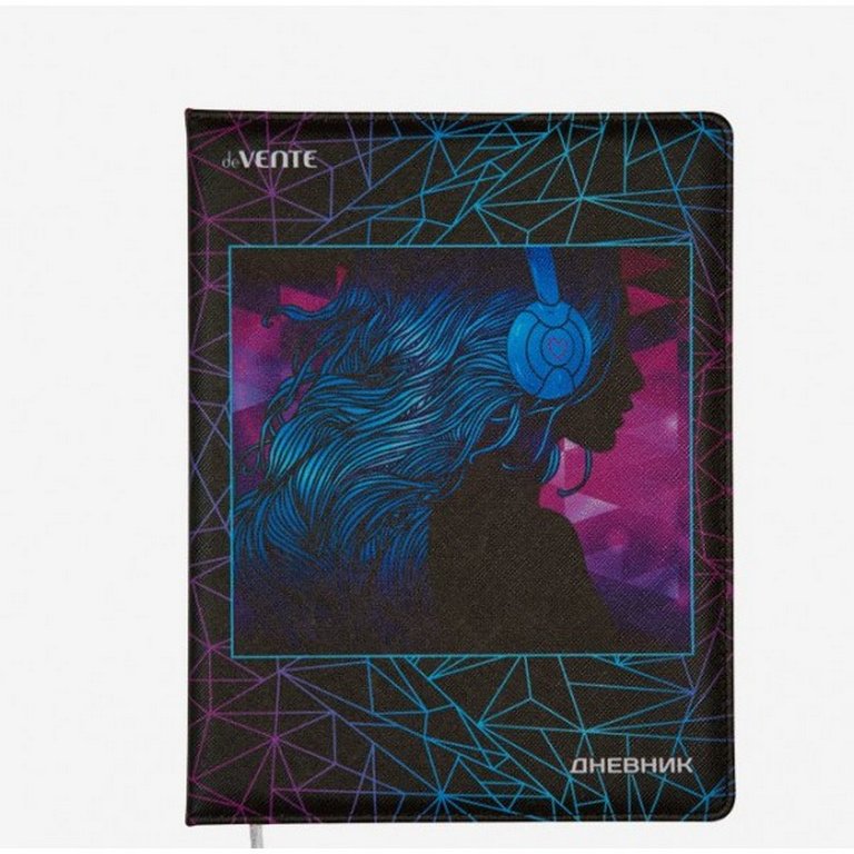 Дневник школьный твердая обложка с поролоном, кожзам "Red Label. DJ Girl" антивандальная кожа