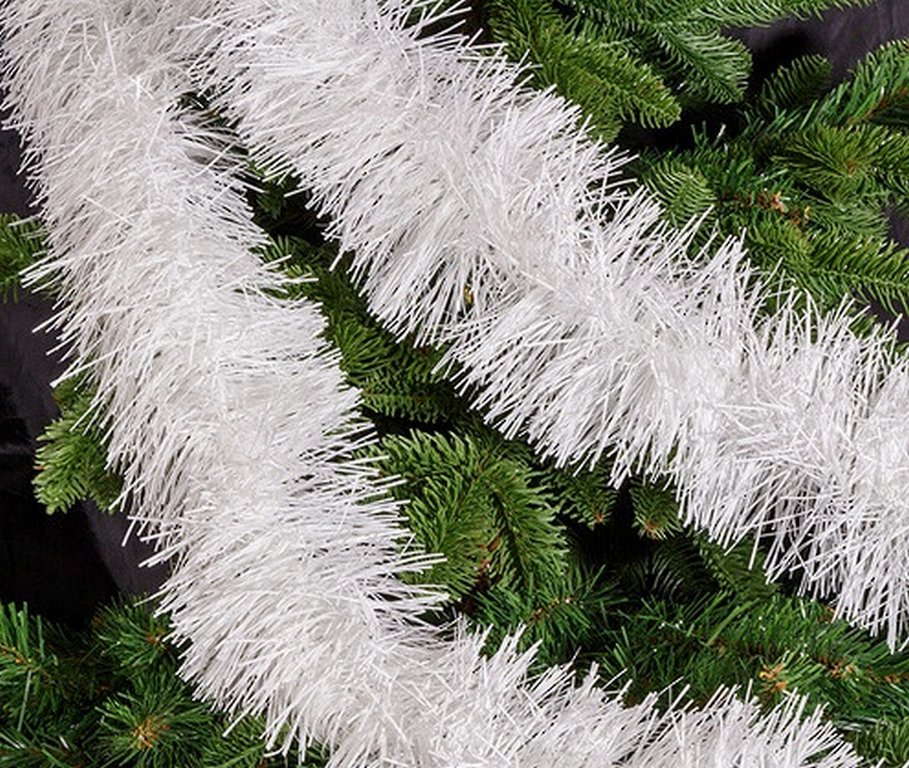 Мишура d 125мм, длина 2м "Праздничная" цвет белый MOROZCO