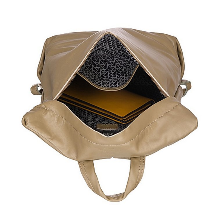 Рюкзак женский Dr.Koffer 32X38X15 см, нат.кожа, бежевый