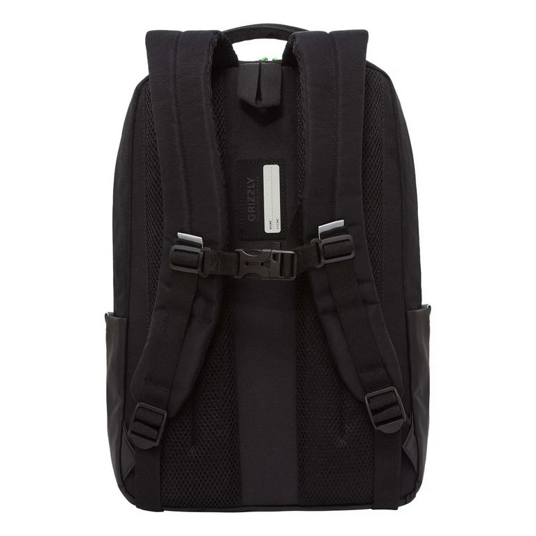 Рюкзак молодежный мужской Grizzly 43*29*15 см., черный/салатовый
