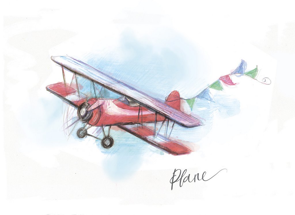 Набор для рисования скетча "Авто и самолёт" A4 (набросок, аквар.карандаши, точилка, кисть) ФРЕЯ