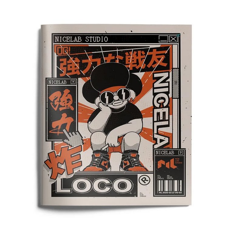 Тетрадь 48 лист кл. А5 на скрепке LOREX "ANIME HYPERSOUL" мел. карт. запечатка форзаца, soft touch