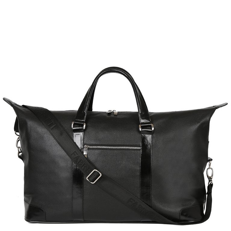 Сумка дорожная FABRETTI 53,5*28*23, нат. кожа, черный
