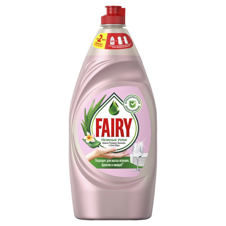 Жидкость д/мытья посуды Fairy Нежные руки 900 мл., розовый жасмин и алоэ вера
