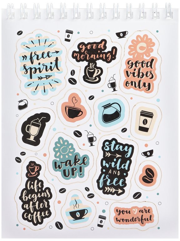 Набор наклеек 150 шт "Мой любимый кофе" MILAND
