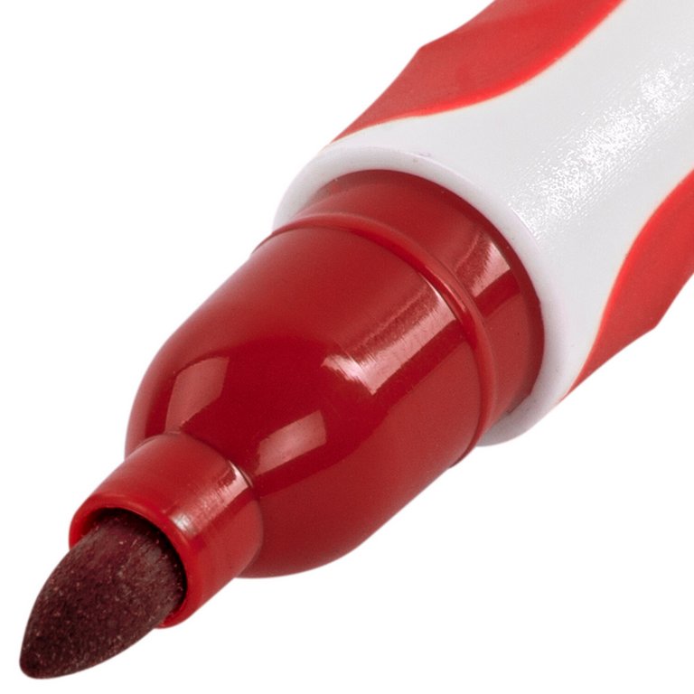 Маркер для доски Brauberg "SOFT LITE" 3мм красный круглый с резиновой вставкой